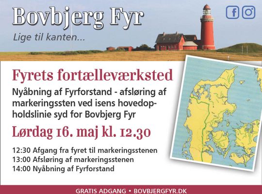 Ny markeringssten og genåbning af udstilling ved Bovbjerg Fyr